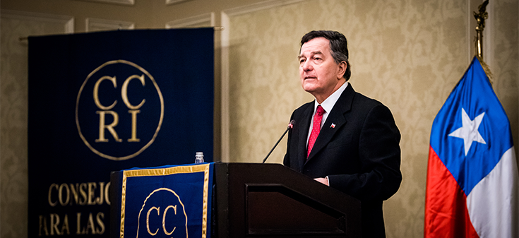 Canciller Roberto Ampuero expone ante el Consejo Chileno para las Relaciones Internacionales