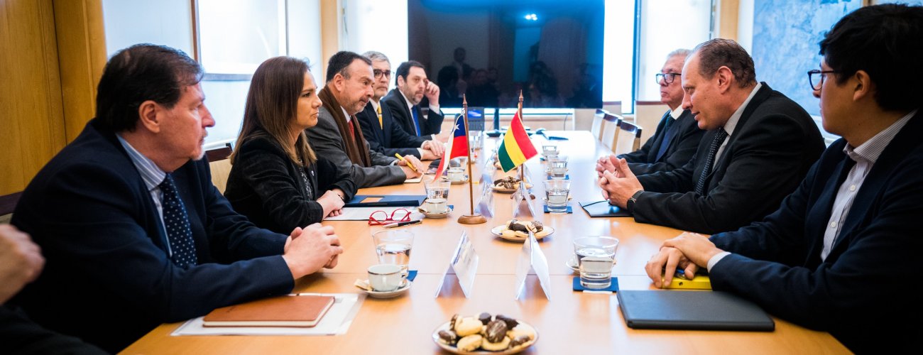 Canciller (s) Gloria de la Fuente se reúne con viceministro de Comercio Exterior e Integración de Bolivia