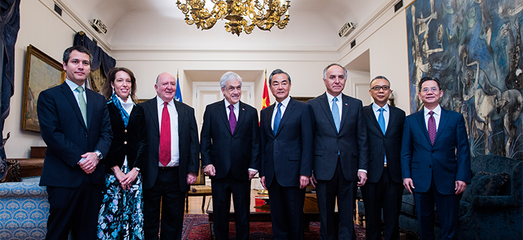 Canciller Ribera participa en reunión entre el Presidente Piñera y el Ministro de Relaciones Exteriores de China